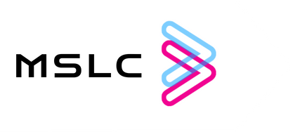 MSLC logo with blue and pink lines representing modern Saudi logistics brand identity.